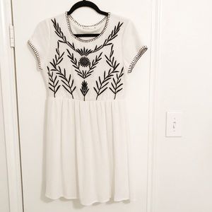 Paper Crane Embroidered Mini Dress